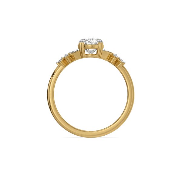 Floral Vine Oval Lab Grown Diamond Ring