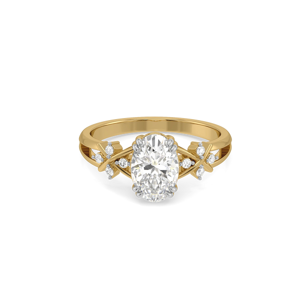 Floral Vine Oval Lab Grown Diamond Ring