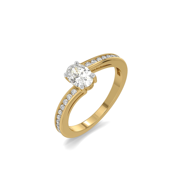 Oval Channel Lab Grown Diamond Ring