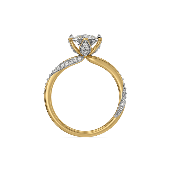 Twisted Round Lab Grown Diamond Ring