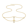 Double Drop Pure Gold Lab Diamond Layered Necklace - Laid View