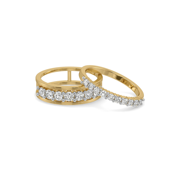 Band Duo – Pure Gold Lab Diamond Band Ring Set