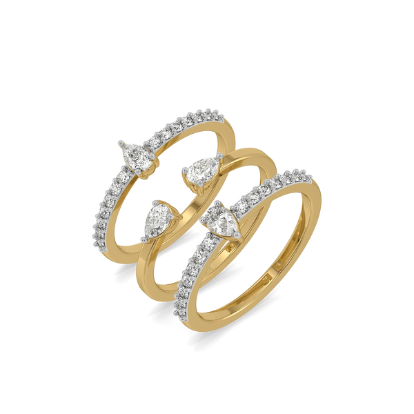 Marquise Stack Lab Diamond Stack Ring Set - Perspective View
