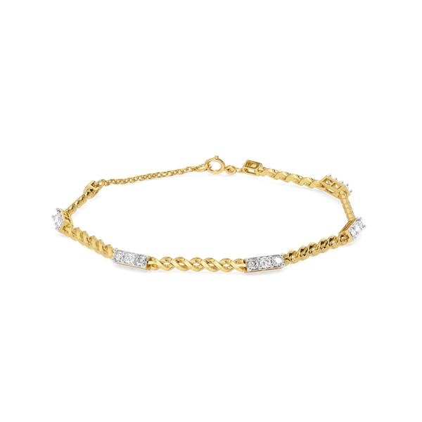 Wrist Stack - Pure Gold Lab Diamond Bracelet Set
