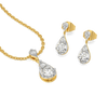 Teardrop Trio - Pure Gold Lab Diamond Pendant and Drop Earrings Set