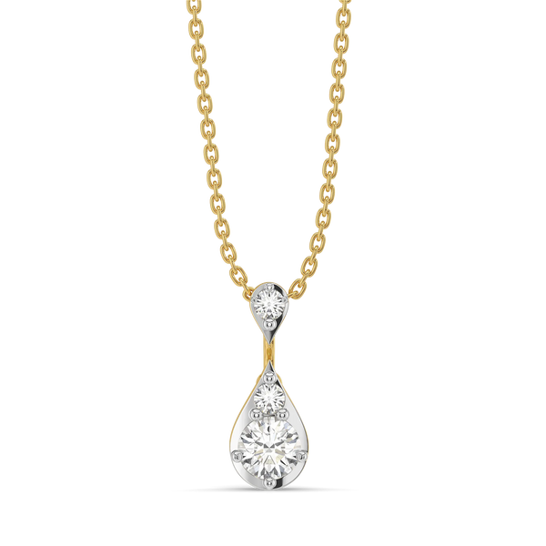 Teardrop Trio - Pure Gold Lab Diamond Pendant and Drop Earrings Set