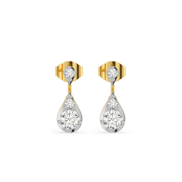 Teardrop Trio - Pure Gold Lab Diamond Pendant and Drop Earrings Set
