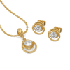 Infinity Loop Set Lab Diamond Pendant and Earrings Set