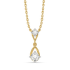 Double Drop – Pure Gold Lab Diamond Pendant and Drop Earrings Set