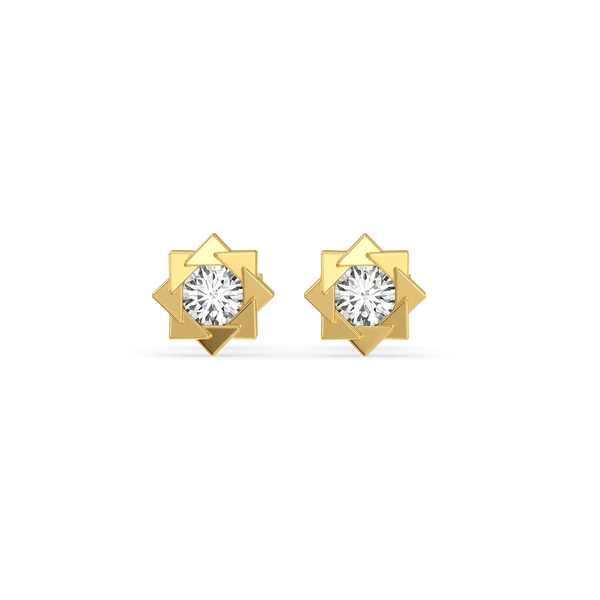 Star Frame – Pure Gold Lab Diamond Star Pendant and Earrings Set
