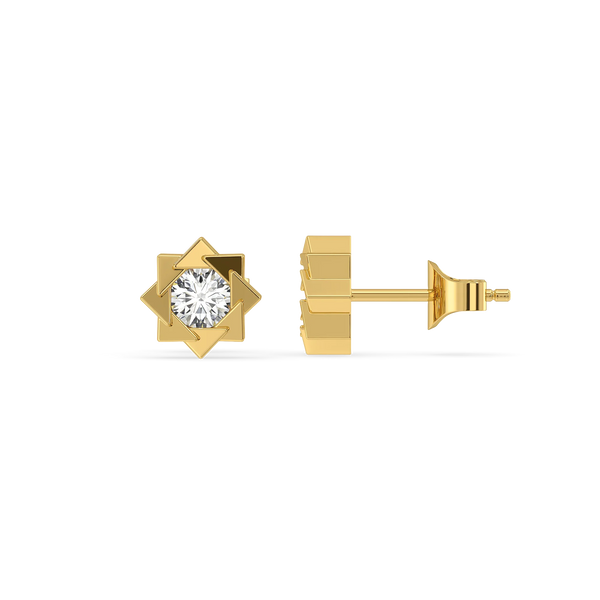 Star Frame – Pure Gold Lab Diamond Star Pendant and Earrings Set