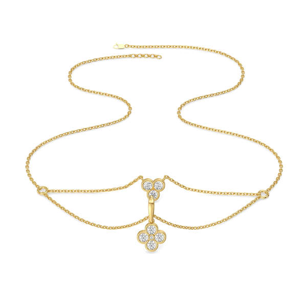 Clover Layer – Pure Gold Lab Diamond Layered Clover Necklace