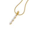 Triple Marquise Drop Pure Gold Lab Diamond Marquise Drop Pendant - Perspective View