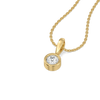 Bezel Duo Pure Gold Lab Diamond Pendant and Necklace Set - Perspective View 2