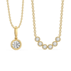 Bezel Duo – Pure Gold Lab Diamond Pendant and Necklace Set