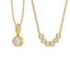 Bezel Duo – Pure Gold Lab Diamond Pendant and Necklace Set