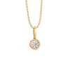 Bezel Duo Pure Gold Lab Diamond Pendant and Necklace Set - Front View 2 