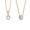 Halo Circle Pure Gold Lab Diamond Halo Pendant and Necklace Set