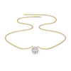 Halo Circle Pure Gold Lab Diamond Halo Pendant and Necklace Set
