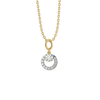 Halo Circle Pure Gold Lab Diamond Halo Pendant and Necklace Set