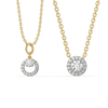 Halo Circle Pure Gold Lab Diamond Halo Pendant and Necklace Set
