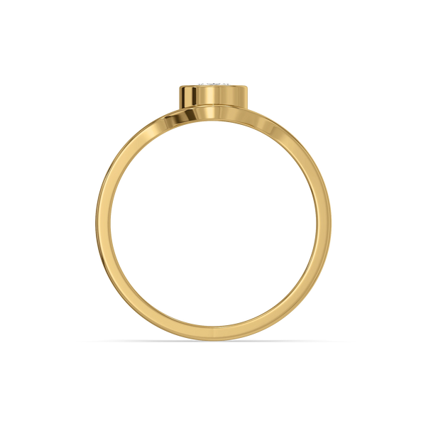 Oval Bezel Lab Grown Diamond Ring - Top View