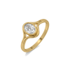 Oval Bezel Lab Grown Diamond Ring - Perspective View
