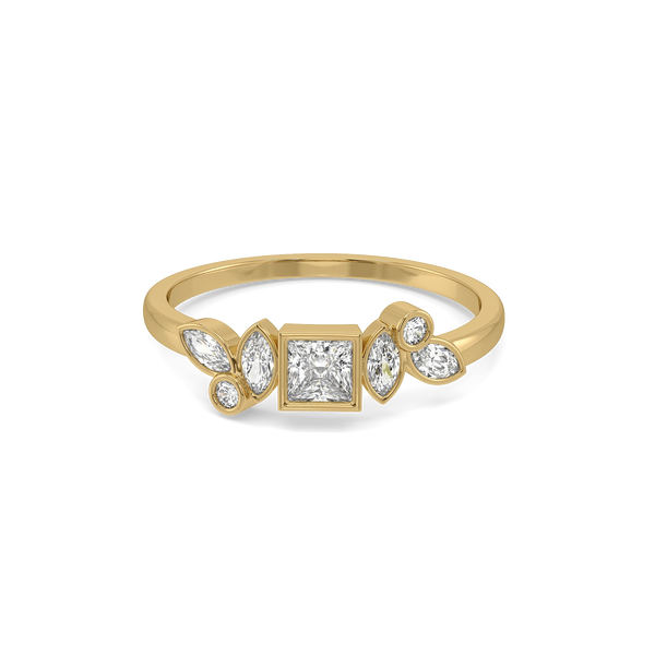 Mixed Cut Lab Grown Diamond Ring - FrontView