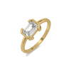 Emerald Cut Lab Grown Diamond Solitaire Ring -Perspective View