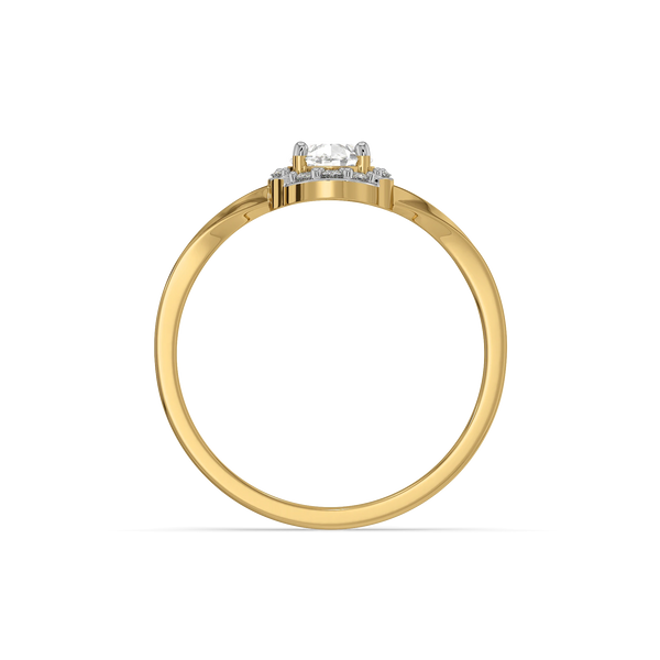 Crowned Pear Halo Lab Grown Diamond Ring - Top View