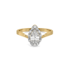 Crowned Pear Halo Lab Grown Diamond Ring - Front View