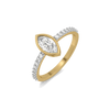 Marquise Bezel Lab Grown Diamond Ring - Perspective View