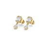 Emerald Pear Drop Lab Grown Diamond Earrings - Perspective View