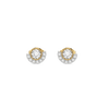 Round Half Halo Lab Grown Diamond Studs- Front view