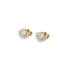 Round Half Halo Lab Grown Diamond Studs - Perspective View