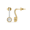 Round Curves Drop Lab Grown Diamond Earrings - Front & Side View