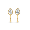 Pear Hugged Lab Grown Diamond Hoop Earrings - Front View