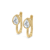 Pear Hugged Lab Grown Diamond Hoop Earrings - Perspective View