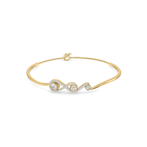 Infinity Knot Lab Grown Diamond Oval Bangle - Front View