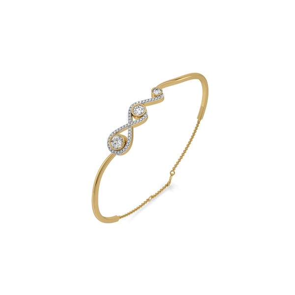 Infinity Knot Lab Grown Diamond Oval Bangle - Perspective View