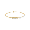 Emerald Bar Three Stone Lab Diamond Bangle Front View