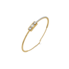 Emerald Bar Three Stone Lab Diamond Bangle - Perspective View