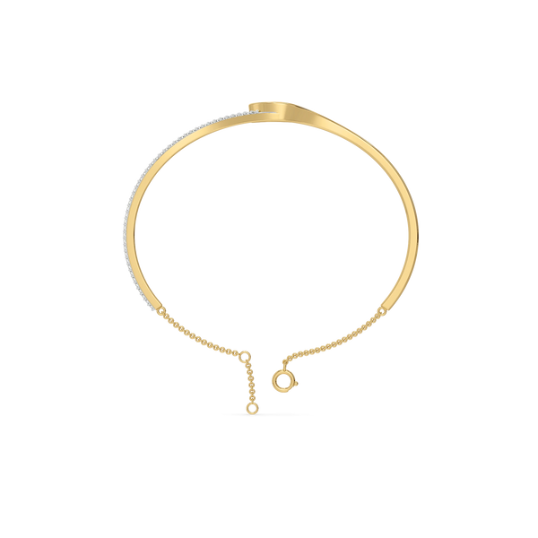 Pear Hugged Lab Grown Diamond Bangle - Top View