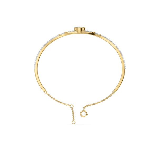 Round Wave Lab Grown Diamond Bangle - Top View