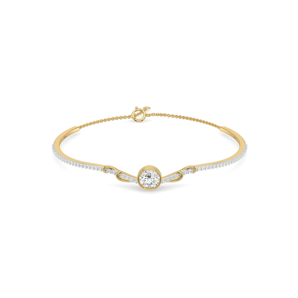 Round Wave Lab Grown Diamond Bangle - front View