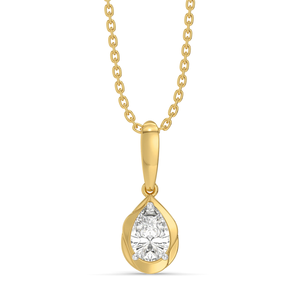 Pear Petals Lab Grown Diamond Pendant - Front View