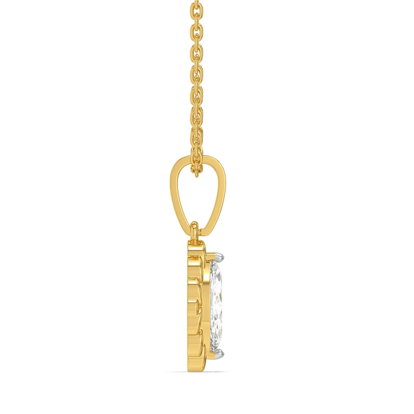 Vintage Marquise Lab Grown Diamond Pendant - side View