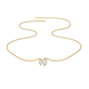 Twin Marquise Bezel Lab Grown Diamond Necklace - Laid View