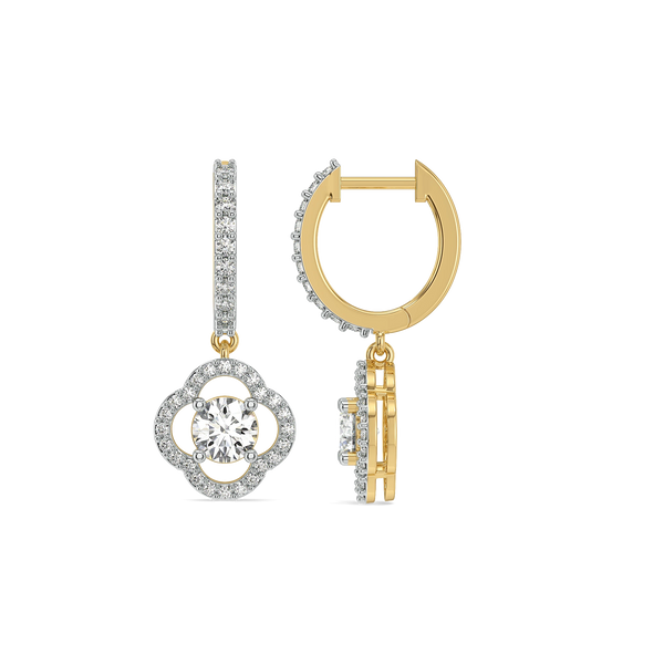 Flora Halo Drop Lab Grown Diamond Hoops