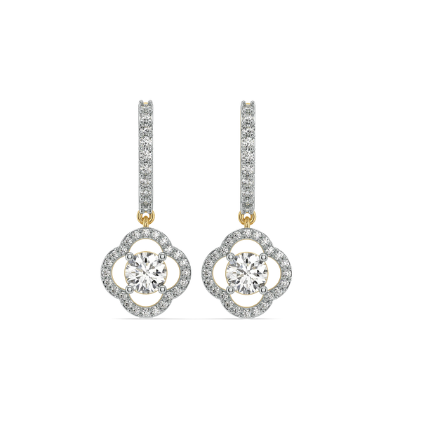 Flora Halo Drop Lab Grown Diamond Hoops